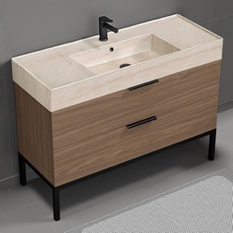 Bathroom Vanity Modern Bathroom Vanity, Walnut, 48